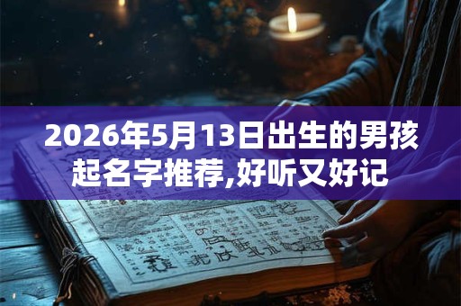 2026年5月13日出生的男孩起名字推荐,好听又好记