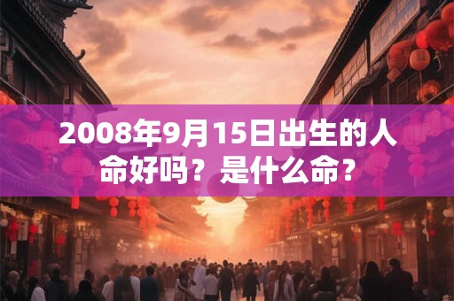 2008年9月15日出生的人命好吗?是什么命? 2008年9月15日出生的人命好吗?是什么命?