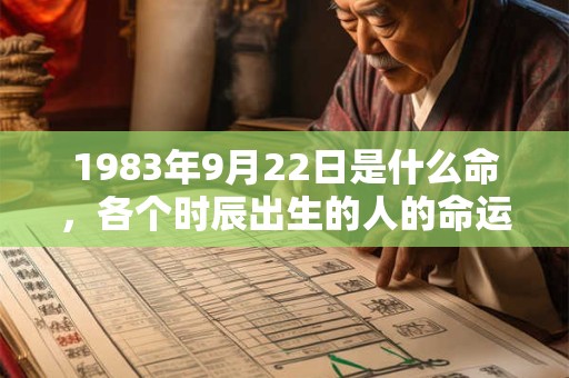 1983年9月22日是什么命，各个时辰出生的人的命运