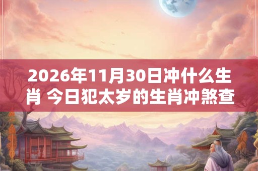 2026年11月30日冲什么生肖 今日犯太岁的生肖冲煞查询：