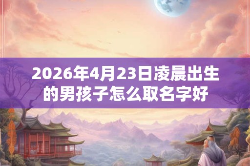 2026年4月23日凌晨出生的男孩子怎么取名字好