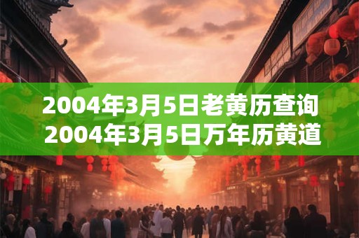 2004年3月5日老黄历查询 2004年3月5日万年历黄道吉日