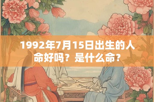 1992年7月15日出生的人命好吗?是什么命? 1992年7月15日出生的人命好吗?是什么命?