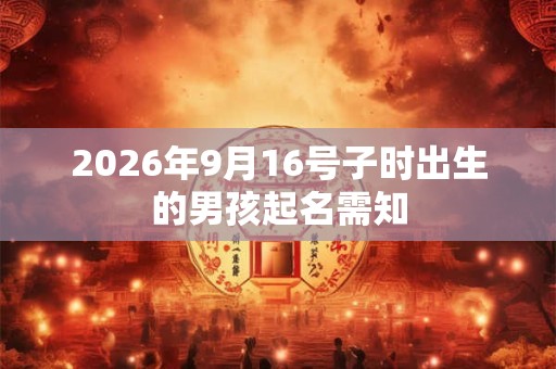 2026年9月16号子时出生的男孩起名需知 2026年9月16号子时出生的男孩起名需知