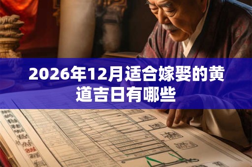 2026年12月适合嫁娶的黄道吉日有哪些 2026年12月适合嫁娶的黄道吉日有哪些