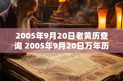 2005年9月20日老黄历查询 2005年9月20日万年历黄道吉日