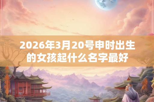 2026年3月20号申时出生的女孩起什么名字最好
