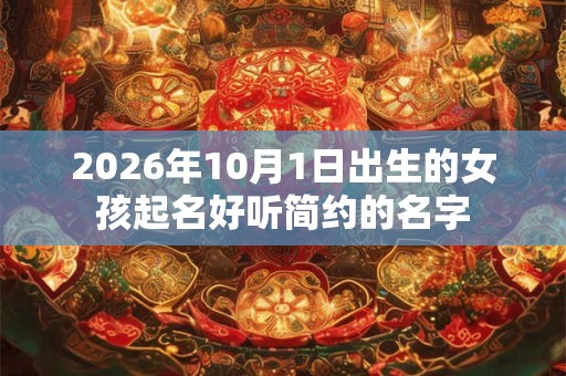 2026年10月1日出生的女孩起名好听简约的名字