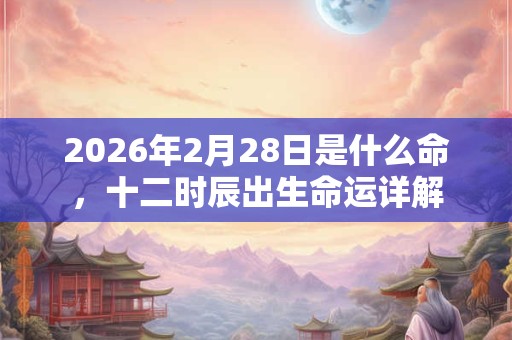 2026年2月28日是什么命，十二时辰出生命运详解