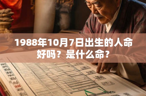 1988年10月7日出生的人命好吗？是什么命？