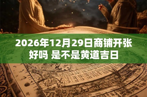 2026年12月29日商铺开张好吗 是不是黄道吉日