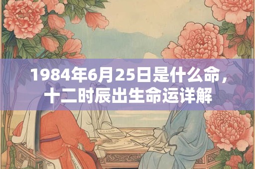 1984年6月25日是什么命，十二时辰出生命运详解