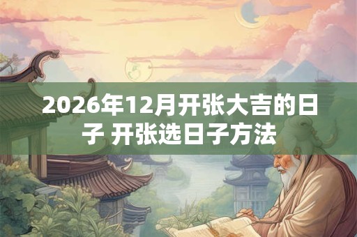 2026年12月开张大吉的日子 开张选日子方法 2026年12月开张大吉的日子 开张选日子方法