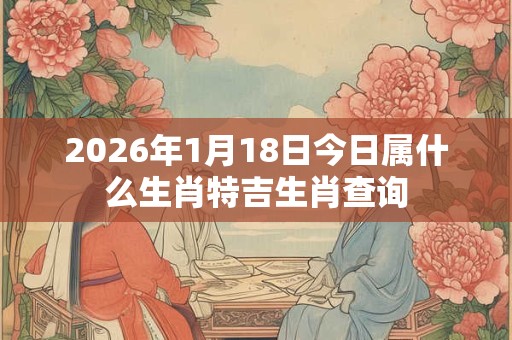 2026年1月18日今日属什么生肖特吉生肖查询