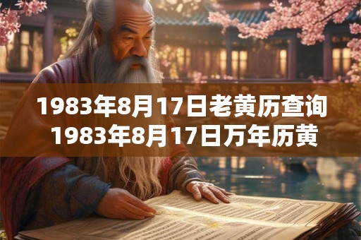 1983年8月17日老黄历查询 1983年8月17日万年历黄道吉日 1983年8月17日老黄历查询 1983年8月17日万年历黄道吉日