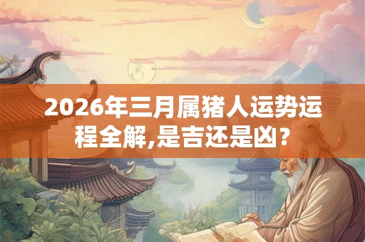 2026年三月属猪人运势运程全解,是吉还是凶？