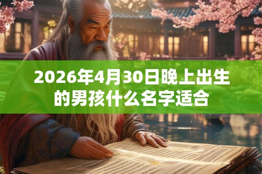 2026年4月30日晚上出生的男孩什么名字适合