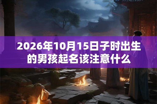 2026年10月15日子时出生的男孩起名该注意什么