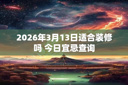2026年3月13日适合装修吗 今日宜忌查询