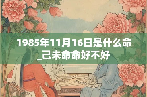 1985年11月16日是什么命_己未命命好不好