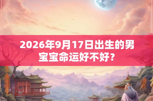 2026年9月17日出生的男宝宝命运好不好？
