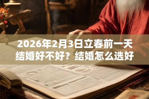 2026年2月3日立春前一天结婚好不好？结婚怎么选好日子？