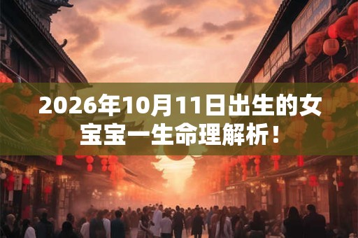 2026年10月11日出生的女宝宝一生命理解析！