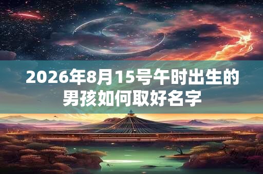 2026年8月15号午时出生的男孩如何取好名字