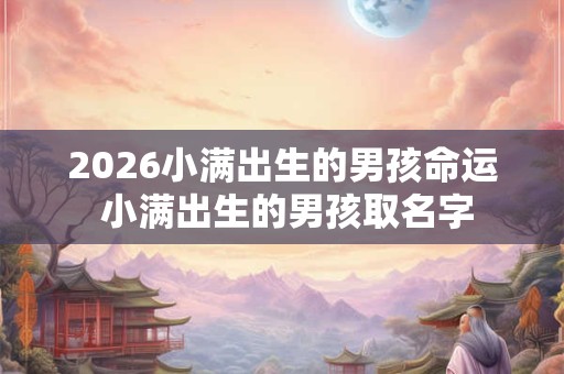 2026小满出生的男孩命运 小满出生的男孩取名字