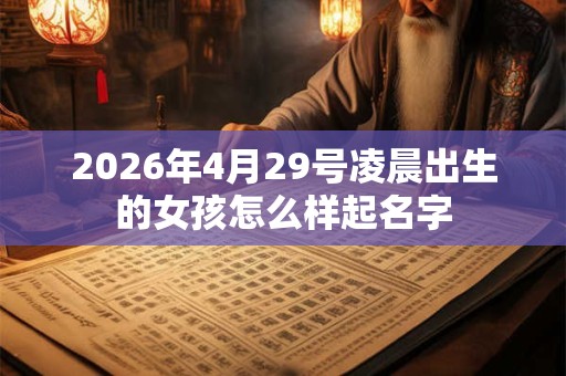 2026年4月29号凌晨出生的女孩怎么样起名字