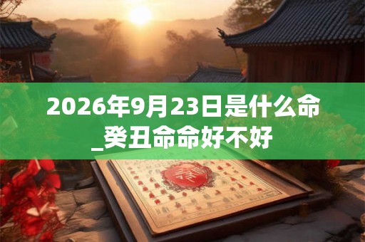 2026年9月23日是什么命_癸丑命命好不好