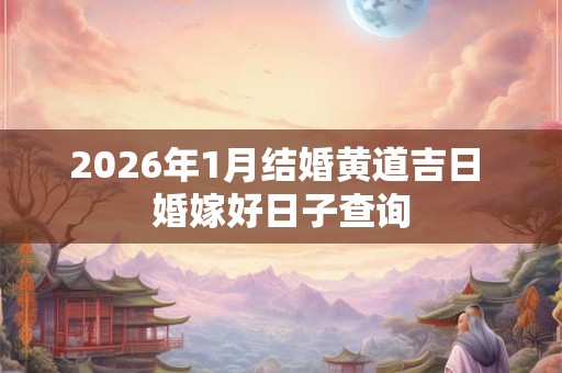 2026年1月结婚黄道吉日 婚嫁好日子查询
