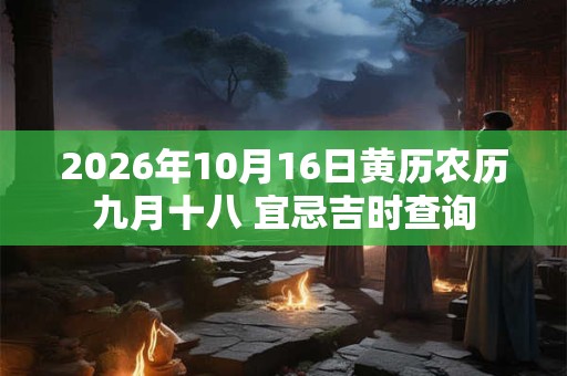 2026年10月16日黄历农历九月十八 宜忌吉时查询