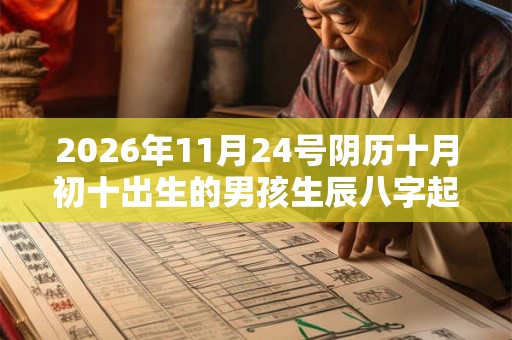 2026年11月24号阴历十月初十出生的男孩生辰八字起名