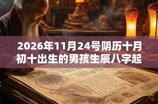 2026年11月24号阴历十月初十出生的男孩生辰八字起名