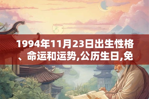 1994年11月23日出生性格、命运和运势,公历生日,免费算命