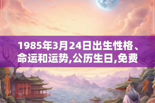 1985年3月24日出生性格、命运和运势,公历生日,免费算命 1985年3月24日出生性格、命运和运势,公历生日,免费算命