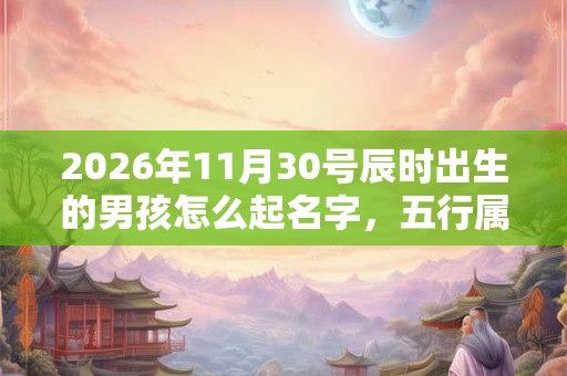 2026年11月30号辰时出生的男孩怎么起名字，五行属什么