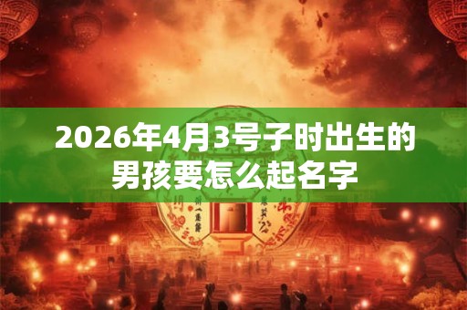 2026年4月3号子时出生的男孩要怎么起名字