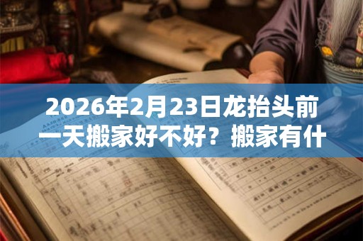2026年2月23日龙抬头前一天搬家好不好？搬家有什么讲究？