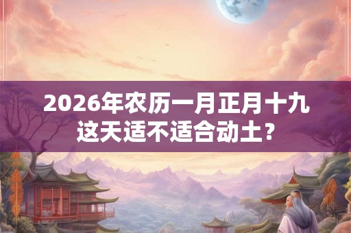 2026年农历一月正月十九这天适不适合动土? 2026年农历一月正月十九这天适不适合动土?