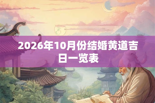 2026年10月份结婚黄道吉日一览表