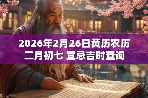 2026年2月26日黄历农历二月初七 宜忌吉时查询