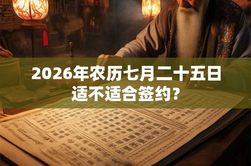 2026年农历七月二十五日适不适合签约? 2026年农历七月二十五日适不适合签约?