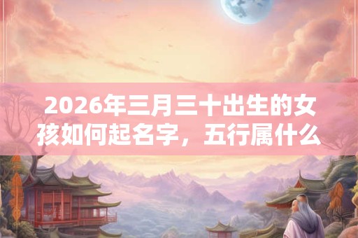 2026年三月三十出生的女孩如何起名字，五行属什么