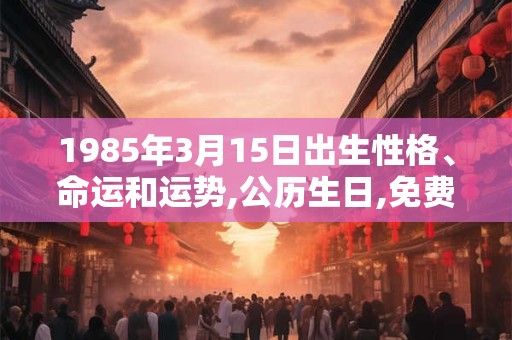 1985年3月15日出生性格、命运和运势,公历生日,免费算命 1985年3月15日出生性格、命运和运势,公历生日,免费算命