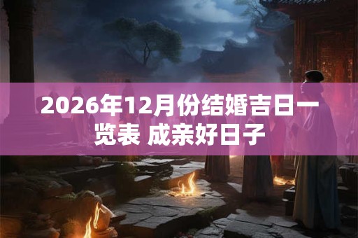 2026年12月份结婚吉日一览表 成亲好日子
