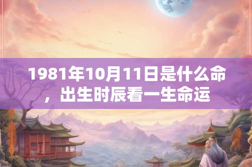 1981年10月11日是什么命，出生时辰看一生命运