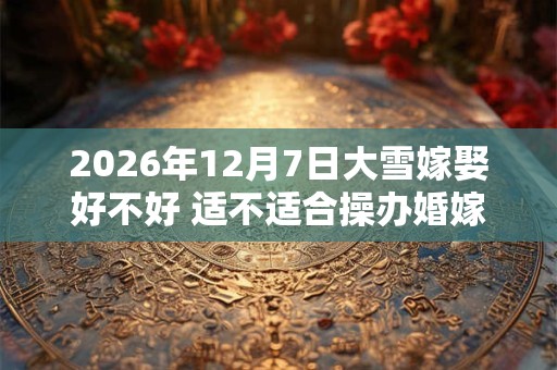2026年12月7日大雪嫁娶好不好 适不适合操办婚嫁之事