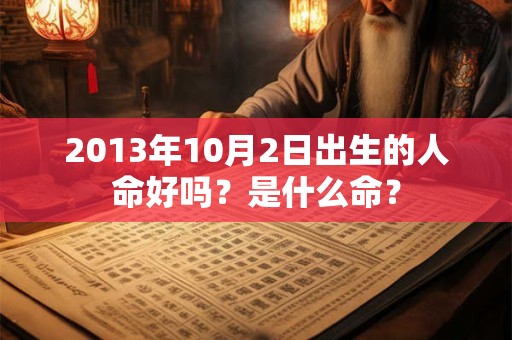 2013年10月2日出生的人命好吗?是什么命? 2013年10月2日出生的人命好吗?是什么命?